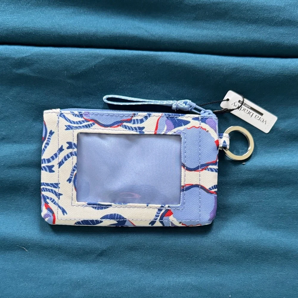 Vera Bradley Blue and Red Crab Pattern Wristlet - Picture 2 of 2